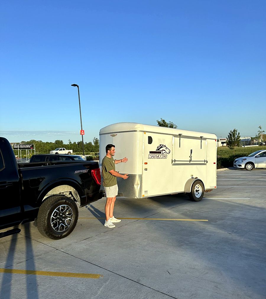 Our first trailer hitched up and ready to go