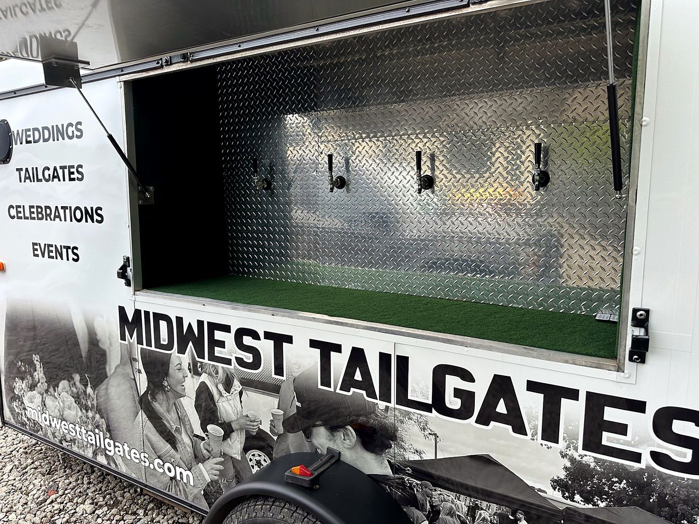 The Party Box trailer's four-tap beer window
